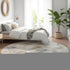 8' Taupe Gray And Brown Abstract Washable Round Rug With UV Protection
