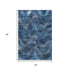 5' X 8' Blue Ivory And Charcoal Abstract Washable Area Rug With UV Protection