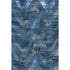 5' X 8' Blue Ivory And Charcoal Abstract Washable Area Rug With UV Protection