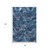 8' X 10' Blue Ivory And Charcoal Abstract Washable Area Rug With UV Protection