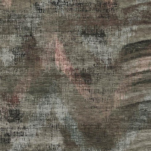 8' X 10' Brown Salmon And Gray Abstract Washable Area Rug With UV Protection