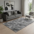 5' X 8' Gray And Silver Abstract Washable Area Rug With UV Protection