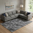 9' X 12' Gray And Silver Abstract Washable Area Rug With UV Protection