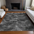 9' X 12' Gray And Silver Abstract Washable Area Rug With UV Protection