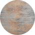 8' Salmon And Gray Abstract Washable Round Rug With UV Protection