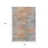 8' X 10' Salmon And Gray Abstract Washable Area Rug With UV Protection