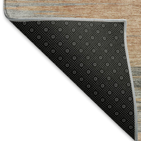 8' X 10' Salmon And Gray Abstract Washable Area Rug With UV Protection