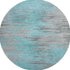 8' Teal And Gray Abstract Washable Round Rug With UV Protection
