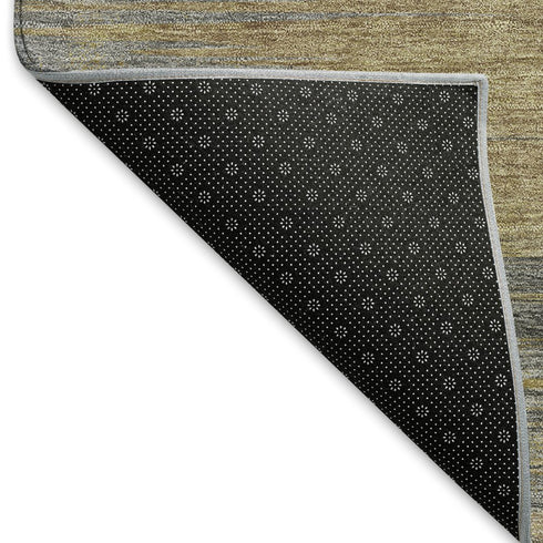 8' X 10' Brown Gold And Taupe Abstract Washable Area Rug With UV Protection