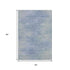 5' X 8' Denim Blue And Ivory Abstract Washable Area Rug With UV Protection