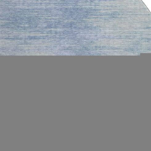 8' Denim Blue And Ivory Abstract Washable Round Rug With UV Protection