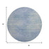 8' Denim Blue And Ivory Abstract Washable Round Rug With UV Protection