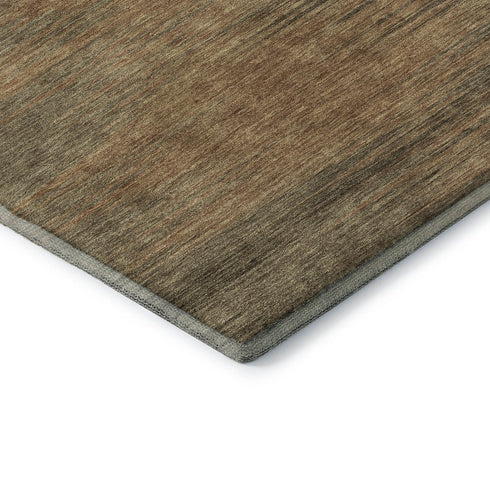 8' Terra Cotta Gray And Beige Abstract Washable Round Rug With UV Protection