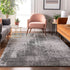 8' X 10' Gray And Silver Abstract Washable Area Rug With UV Protection