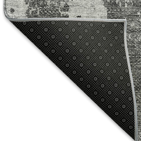 8' X 10' Gray And Silver Abstract Washable Area Rug With UV Protection