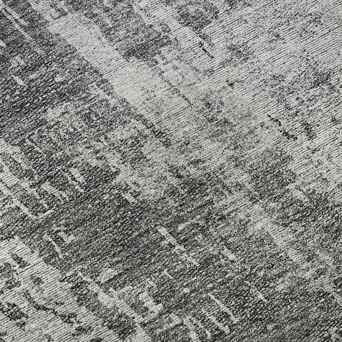 9' X 12' Gray And Silver Abstract Washable Area Rug With UV Protection