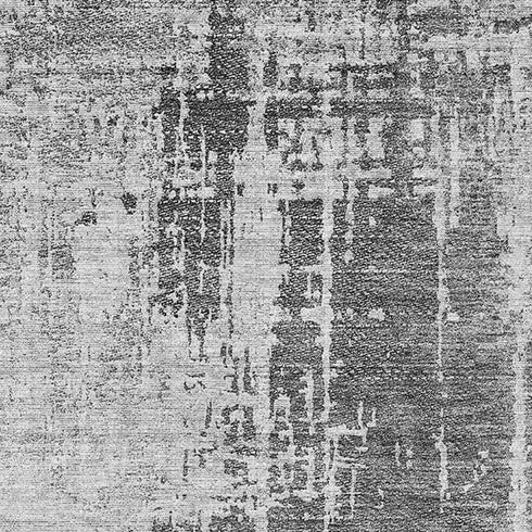 9' X 12' Gray And Silver Abstract Washable Area Rug With UV Protection