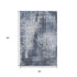 5' X 8' Navy Blue And Ivory Abstract Washable Area Rug With UV Protection