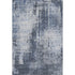 5' X 8' Navy Blue And Ivory Abstract Washable Area Rug With UV Protection