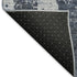 5' X 8' Navy Blue And Ivory Abstract Washable Area Rug With UV Protection