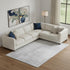 9' X 12' Silver And Gray Abstract Washable Area Rug With UV Protection