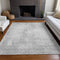 9' X 12' Silver And Gray Abstract Washable Area Rug With UV Protection