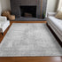 9' X 12' Silver And Gray Abstract Washable Area Rug With UV Protection