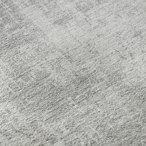 9' X 12' Silver And Gray Abstract Washable Area Rug With UV Protection
