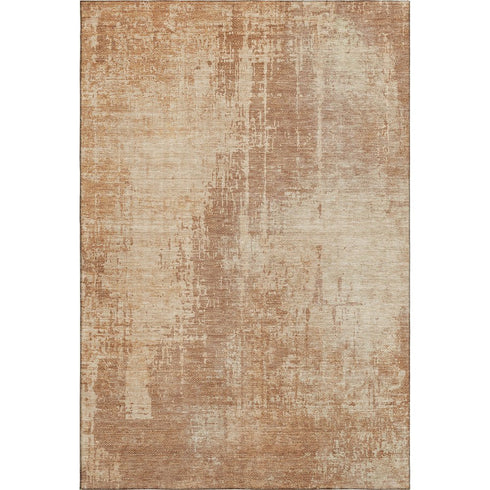 8' X 10' Terra Cotta And Copper Abstract Washable Area Rug With UV Protection