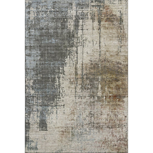 9' X 12' Beige Gray And Brown Abstract Washable Area Rug With UV Protection
