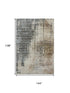 9' X 12' Beige Gray And Brown Abstract Washable Area Rug With UV Protection