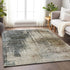 9' X 12' Beige Gray And Brown Abstract Washable Area Rug With UV Protection