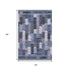 5' X 8' Blue And Ivory Southwestern Washable Area Rug With UV Protection