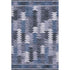 5' X 8' Blue And Ivory Southwestern Washable Area Rug With UV Protection
