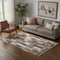 5' X 8' Chocolate Ivory And Rust Southwestern Washable Area Rug With UV Protection