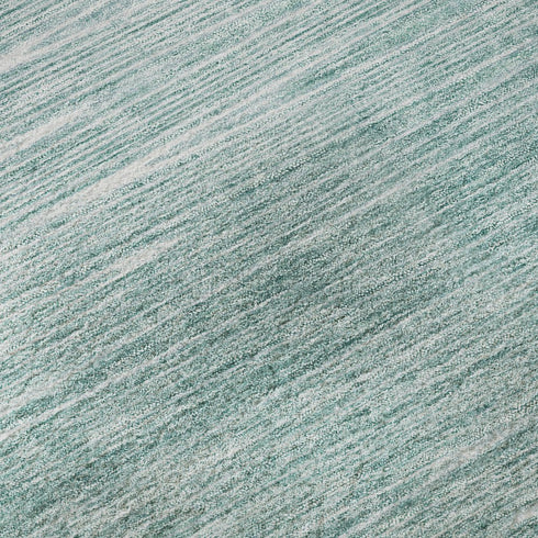 8' Aqua And Teal Abstract Washable Round Rug With UV Protection