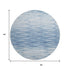 8' Blue And Ivory Abstract Washable Round Rug With UV Protection