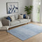 5' X 8' Denim Blue And Ivory Abstract Washable Area Rug With UV Protection