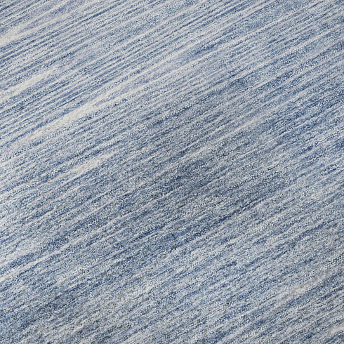 5' X 8' Denim Blue And Ivory Abstract Washable Area Rug With UV Protection