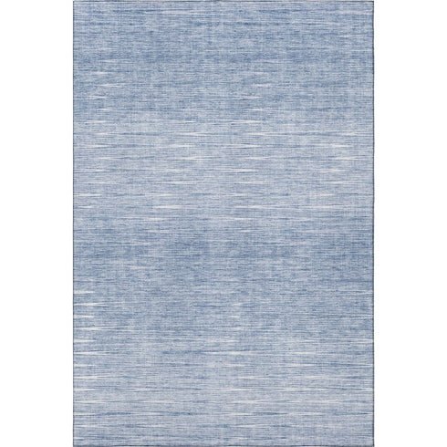 5' X 8' Denim Blue And Ivory Abstract Washable Area Rug With UV Protection