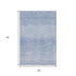 5' X 8' Denim Blue And Ivory Abstract Washable Area Rug With UV Protection