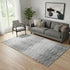 5' X 8' Gray And Silver Abstract Washable Area Rug With UV Protection
