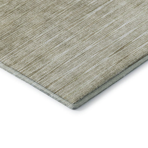 8' X 10' Khaki And Beige Abstract Washable Area Rug With UV Protection