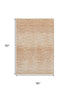 5' X 8' Salmon And Ivory Abstract Washable Area Rug With UV Protection