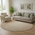 8' Salmon And Ivory Abstract Washable Round Rug With UV Protection