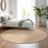 8' Salmon And Ivory Abstract Washable Round Rug With UV Protection