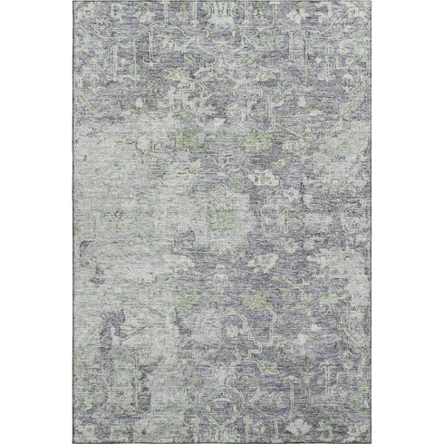 8' X 10' Plum And Purple Floral Washable Area Rug With UV Protection