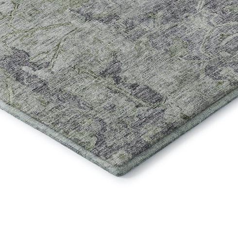 8' X 10' Plum And Purple Floral Washable Area Rug With UV Protection