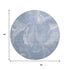 8' Blue And Ivory Abstract Washable Round Rug With UV Protection