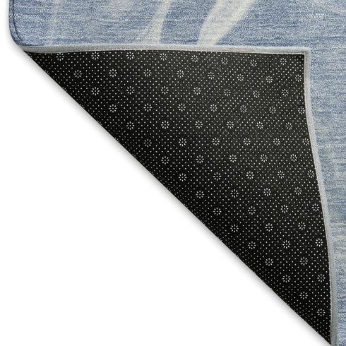 8' X 10' Blue And Ivory Abstract Washable Area Rug With UV Protection